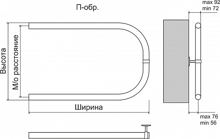 Эконом П-обр AISI 32х2 500х500 Полотенцесушитель  TERMINUS Самара - фото 3