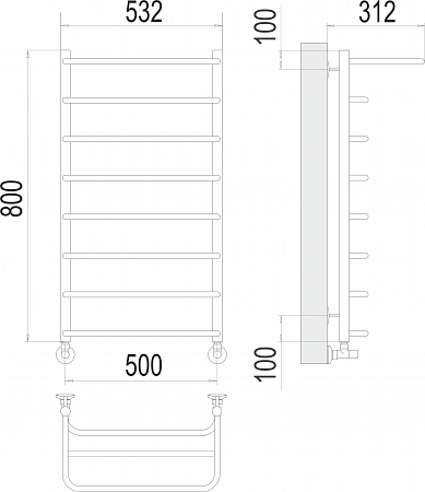 Полка П8 500х800  Полотенцесушитель  TERMINUS Самара - фото 3