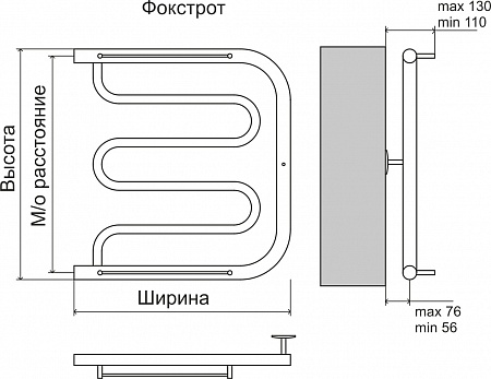 Фокстрот AISI 32х2 500х400 Полотенцесушитель  TERMINUS Самара - фото 4