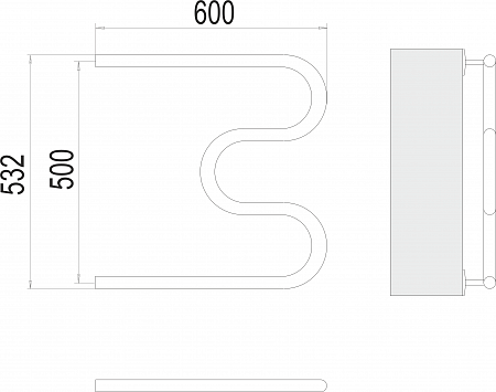 М-обр AISI 32х2 500х600 Полотенцесушитель  TERMINUS Самара - фото 3