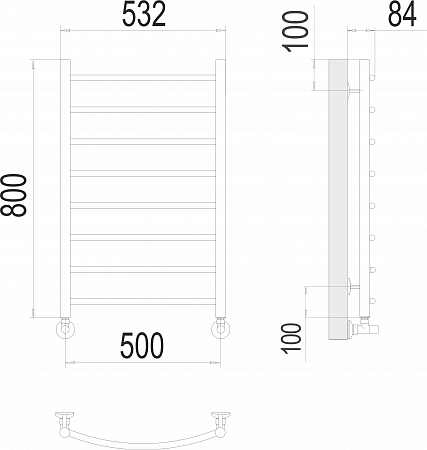 Классик П8 500х800 Полотенцесушитель  TERMINUS Самара - фото 3