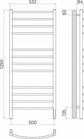 Классик П12 500х1250 Электро (quick touch) Полотенцесушитель TERMINUS Самара - фото 3