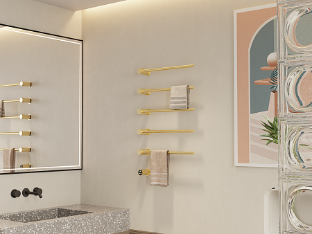 Аккорд П5 500х800 электро Полотенцесушитель TERMINUS Брашированное золото Самара - фото 5