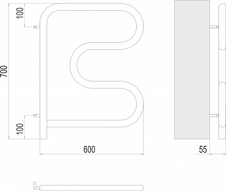 Электро 25 F-обр 600х600 поворотный Полотенцесушитель TERMINUS Самара - фото 3