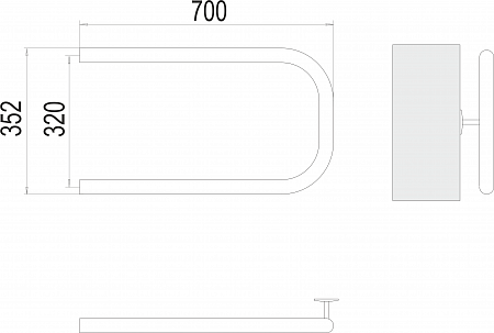 П-обр AISI 32х2 320х700 Полотенцесушитель  TERMINUS Самара - фото 3