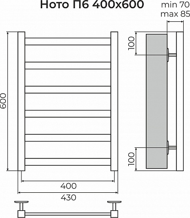 Ното П6 400х600 Полотенцесушитель TERMINUS Самара - фото 3