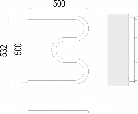 М-обр AISI 32х2 500х500 Полотенцесушитель  TERMINUS Самара - фото 3