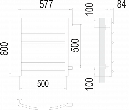 Классик П6 500х600 бп500 Полотенцесушитель  TERMINUS Самара - фото 3