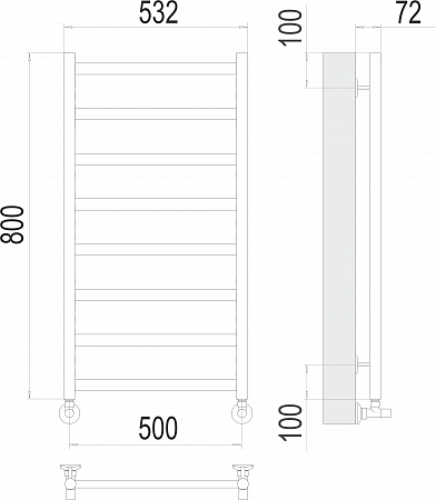 Аврора П8 500х800 Полотенцесушитель  TERMINUS Самара - фото 3