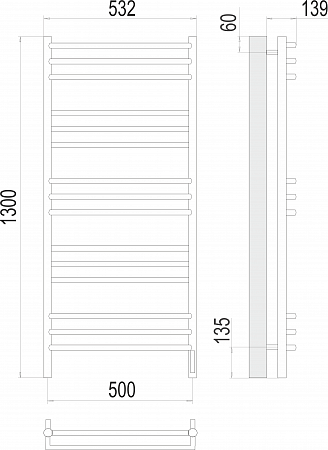 Прато П15 500х1300 электро (sensor quick touch) Полотенцесушитель  TERMINUS Самара - фото 3